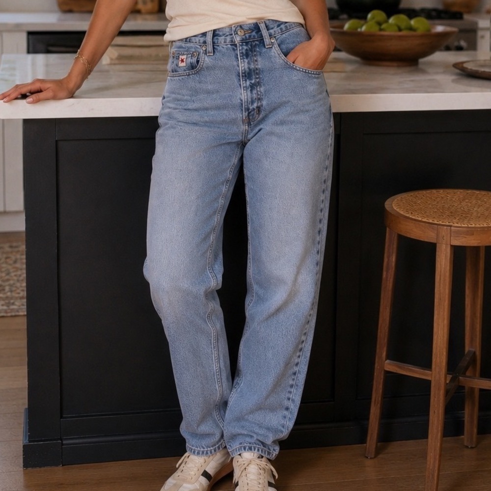 Rockies Relaxed High Waisted Light Wash Straight Leg Jeans RF052AM0 Womens 32 W3